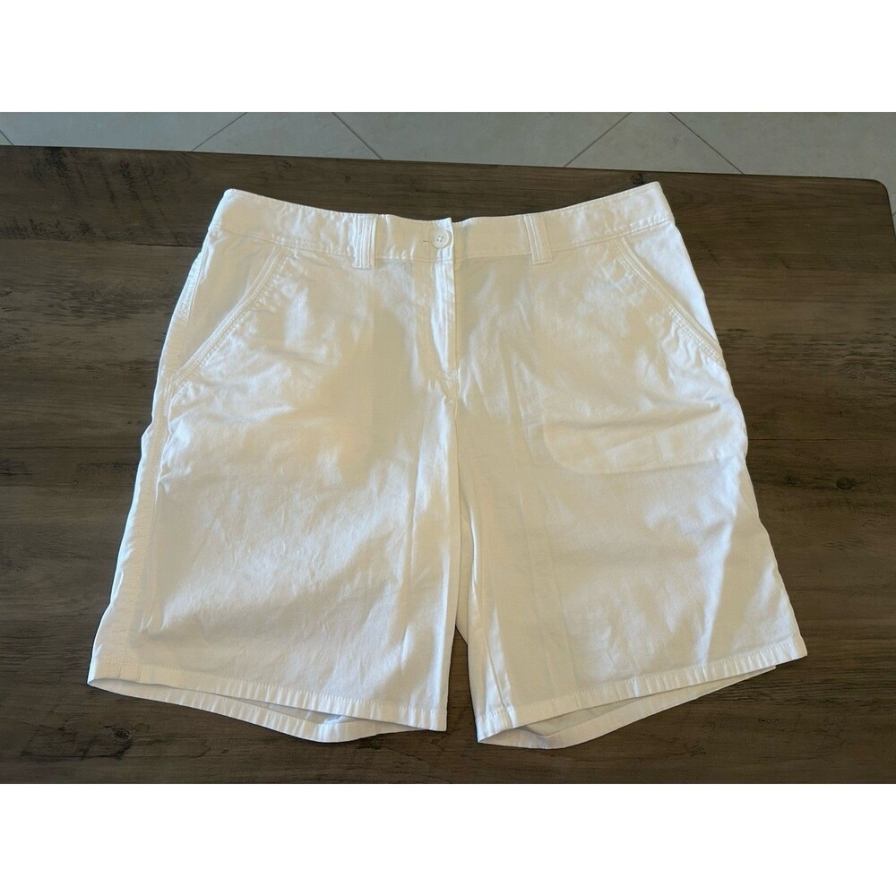 Tommy Bahama Ellery Fit Women’s White Shorts 9” Inseam Cotton Size 12